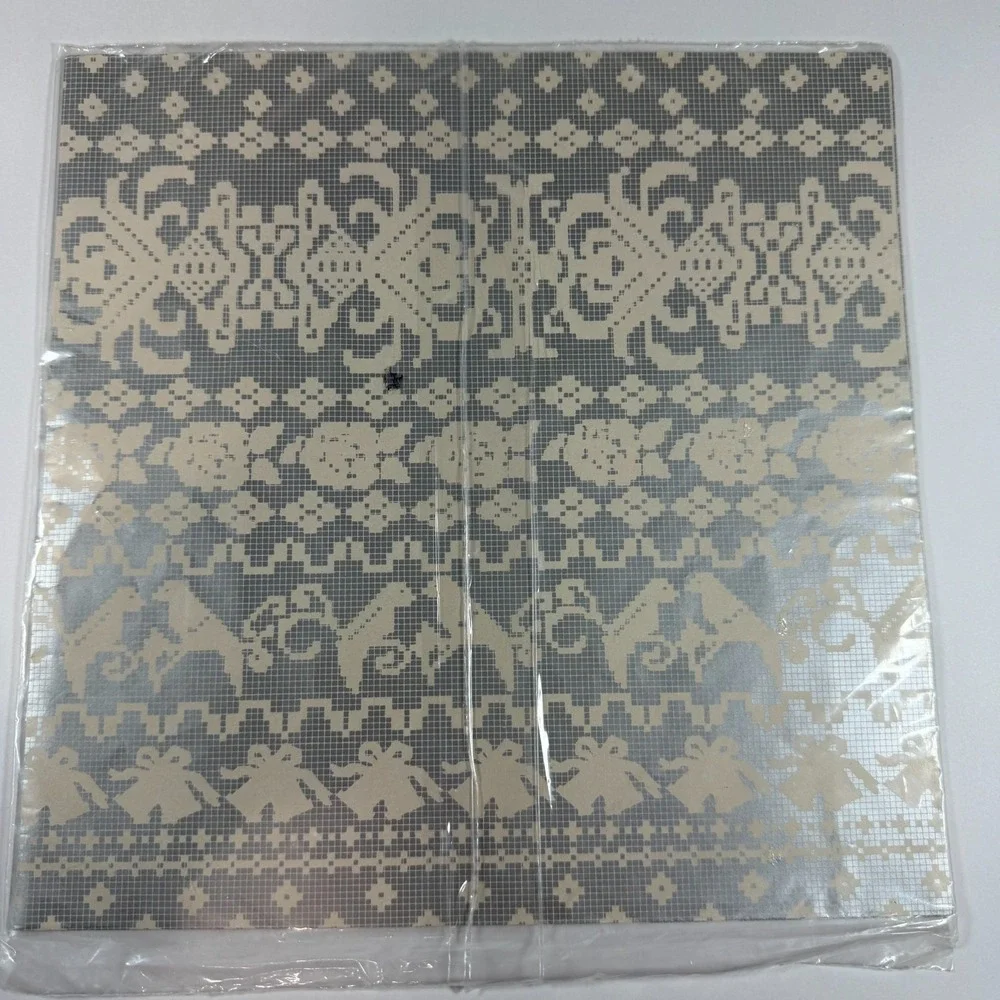 VTG Wedding Wrapping Paper Sheet Gibson‎ Greeting 2 Sheets Unopened Silver Cream